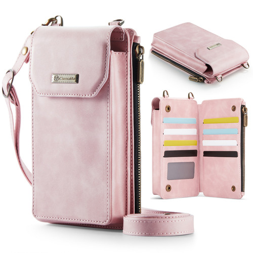 CaseMe Me40 Vertical Multifunctional Shoulder Crossbody Phone Bag - Pink